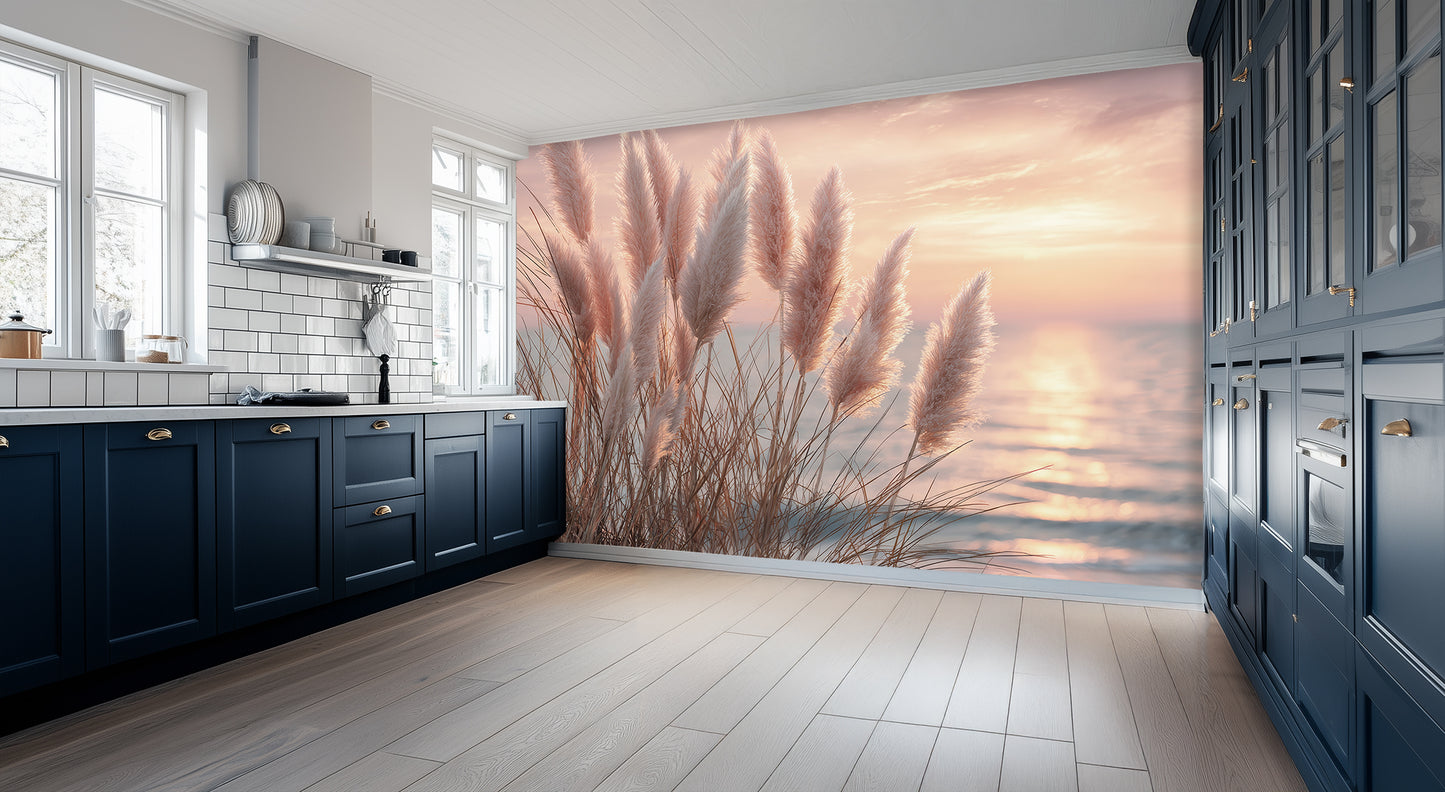 Serene Pampas Grass Sunrise wall art - XWALLX