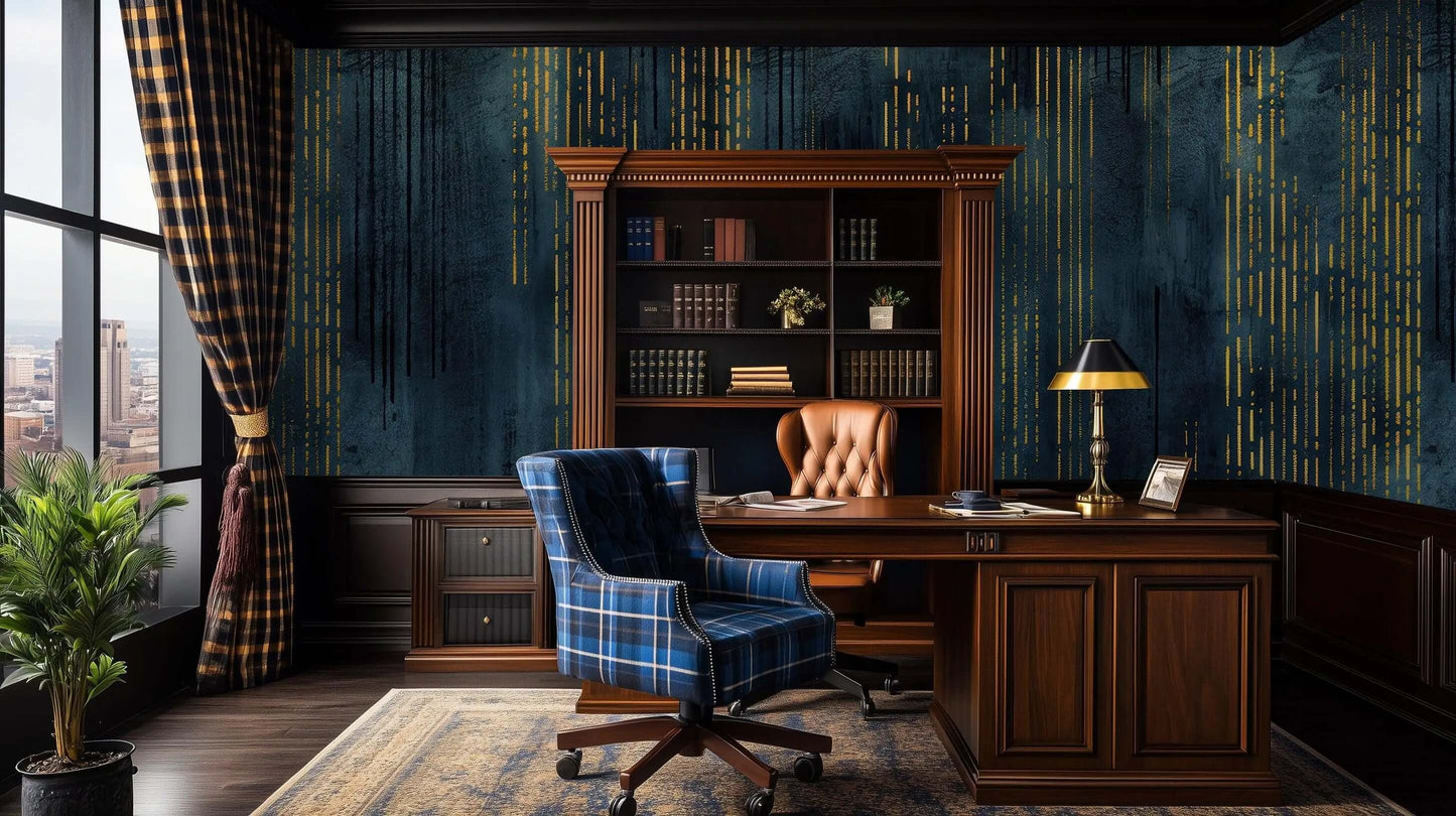 Gold and Blue wall art - XWALLX