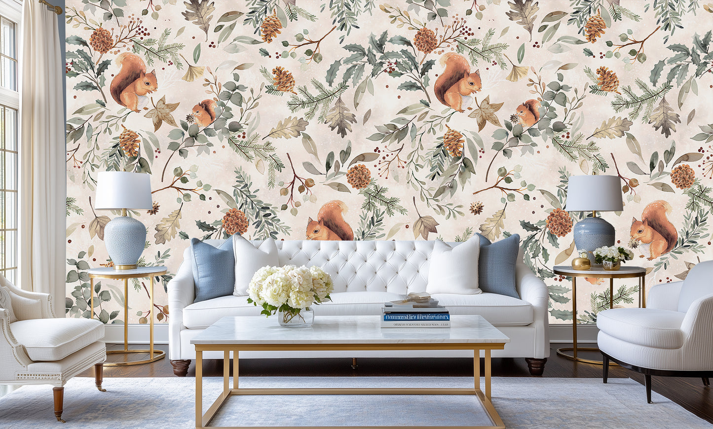 Foraging Squirrels Botanical wall decor - XWALLX