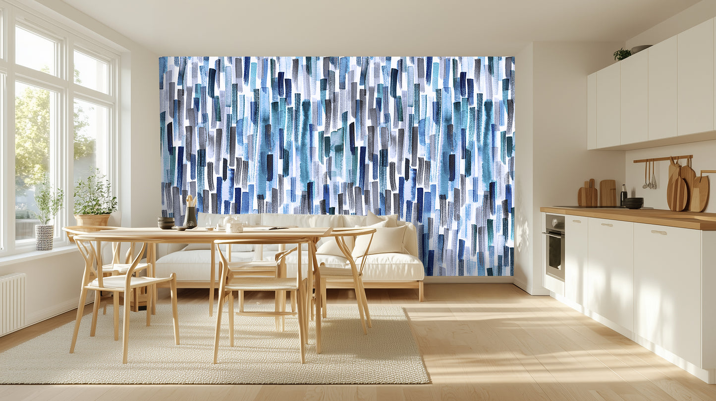 Abstract Brushstroke Blues wallpaper - XWALLX