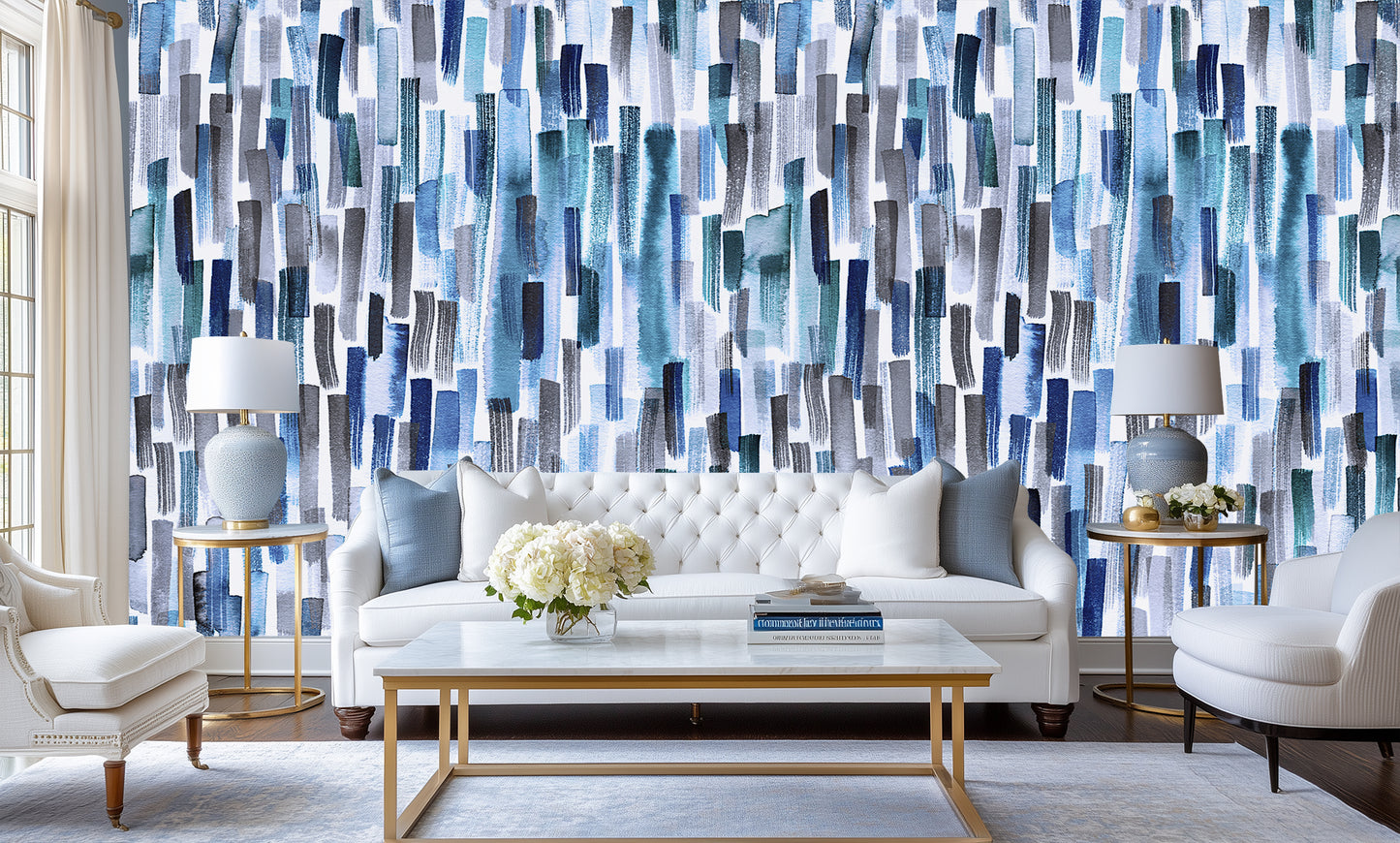 Abstract Brushstroke Blues wall decor - XWALLX