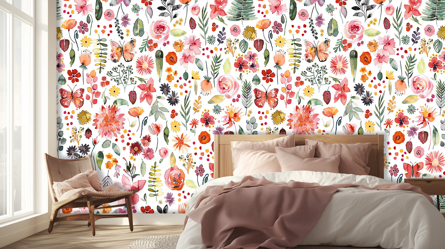 Artistic Floral Bloom wall mural Mural wall art - XWALLX