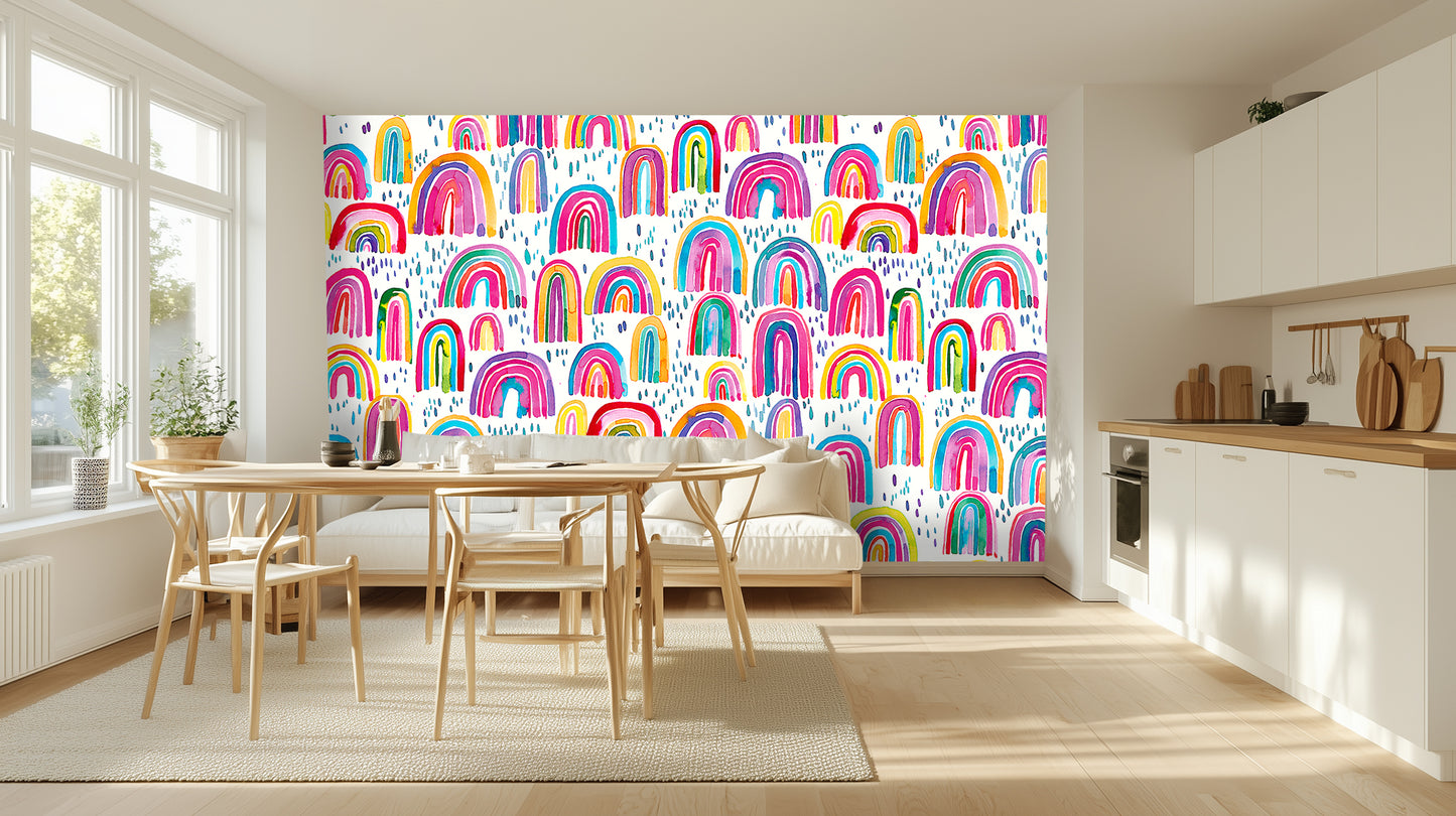 Vibrant Rainbow Drops wall mural Mural wall decor - XWALLX