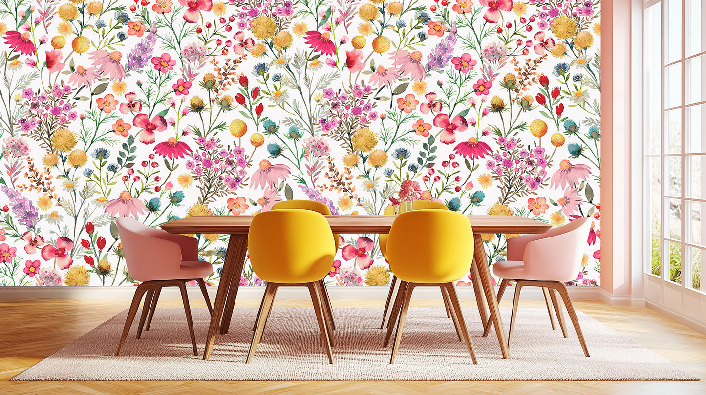 Vibrant Wildflower Arch wallpaper mural - XWALLX
