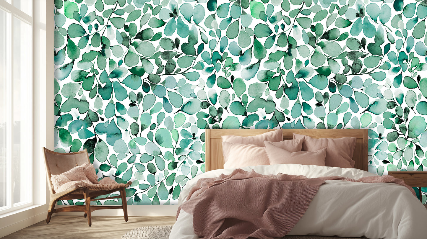 Aqua Botanical Leaf wall art - XWALLX
