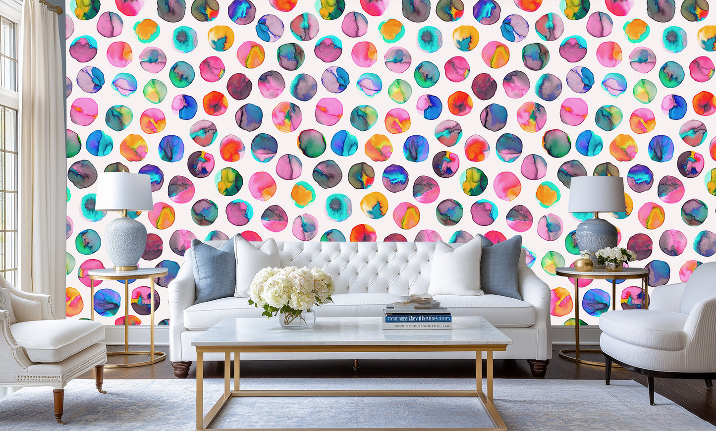 Vibrant Watercolor Ovals wall decor - XWALLX