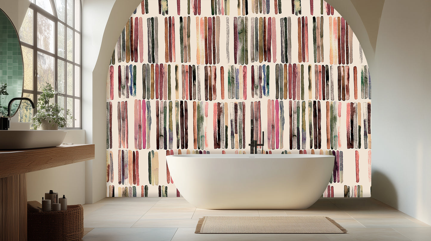 Expressive Brushstroke Stripe wall mural - XWALLX