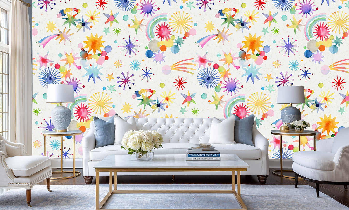 Watercolor Starburst Celebration wall decor - XWALLX