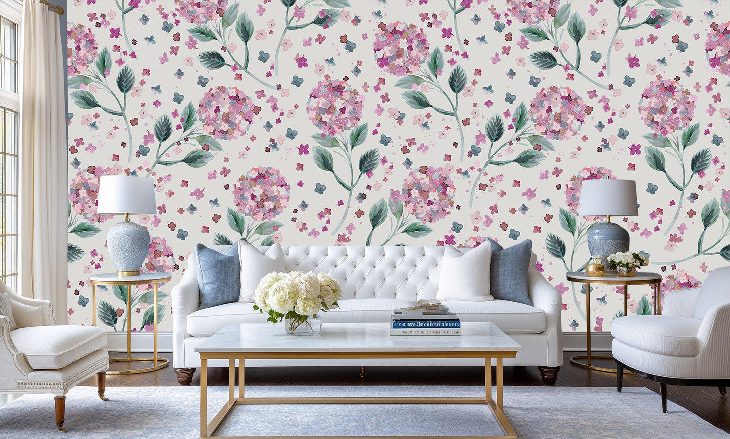 Watercolor Hydrangea Bloom wall decor - XWALLX