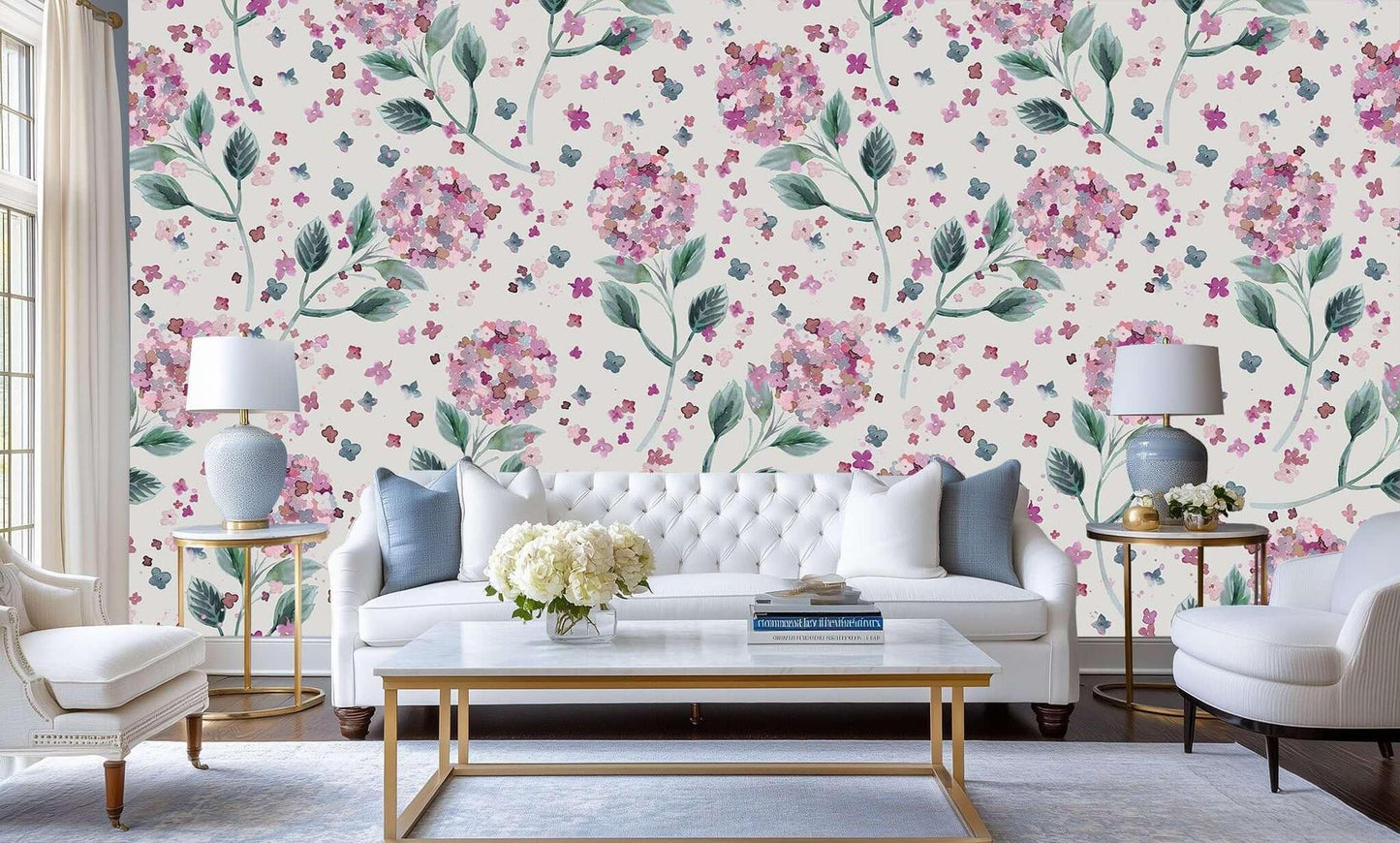 Watercolor Hydrangea Bloom wall decor - XWALLX
