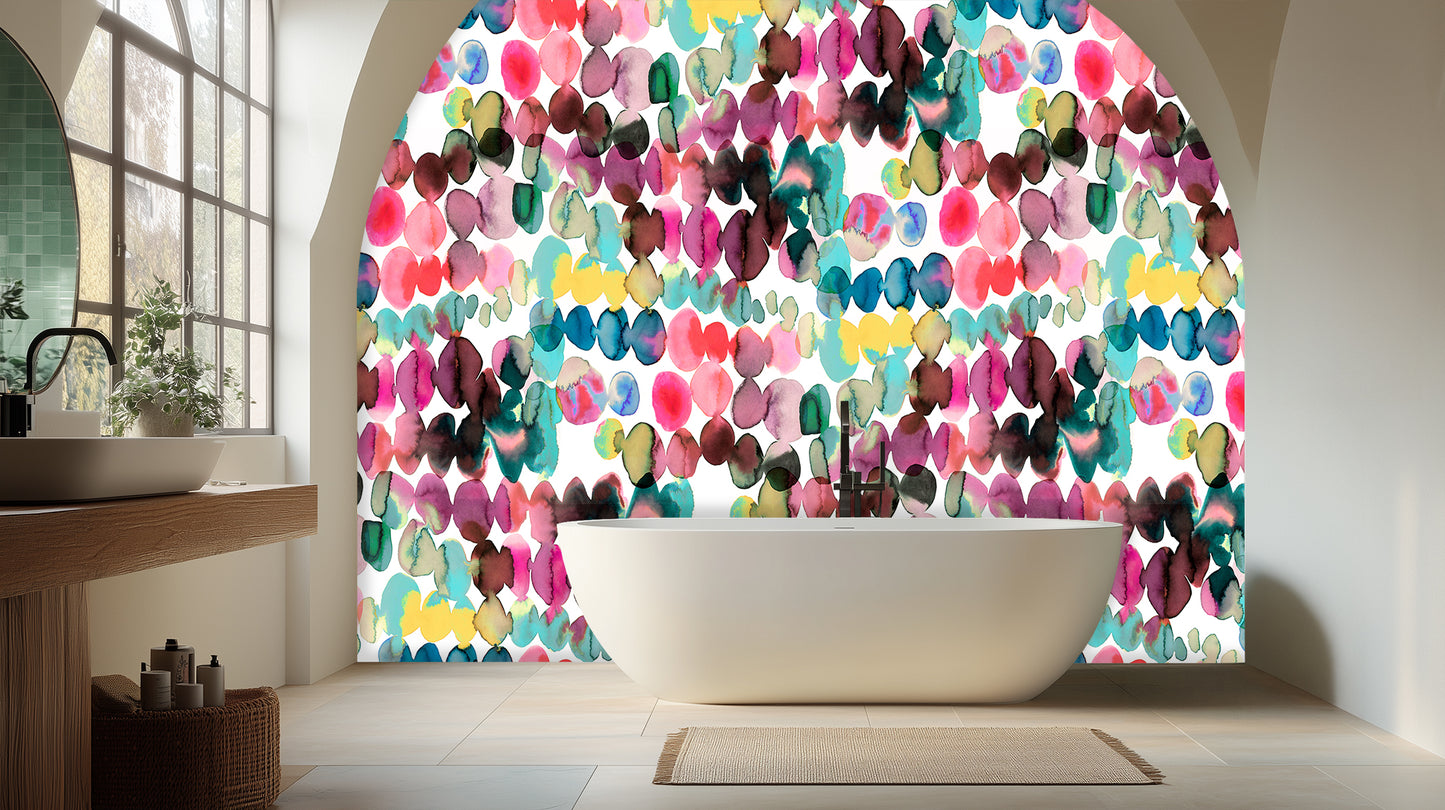 Vibrant Watercolor Ovals wall mural - XWALLX