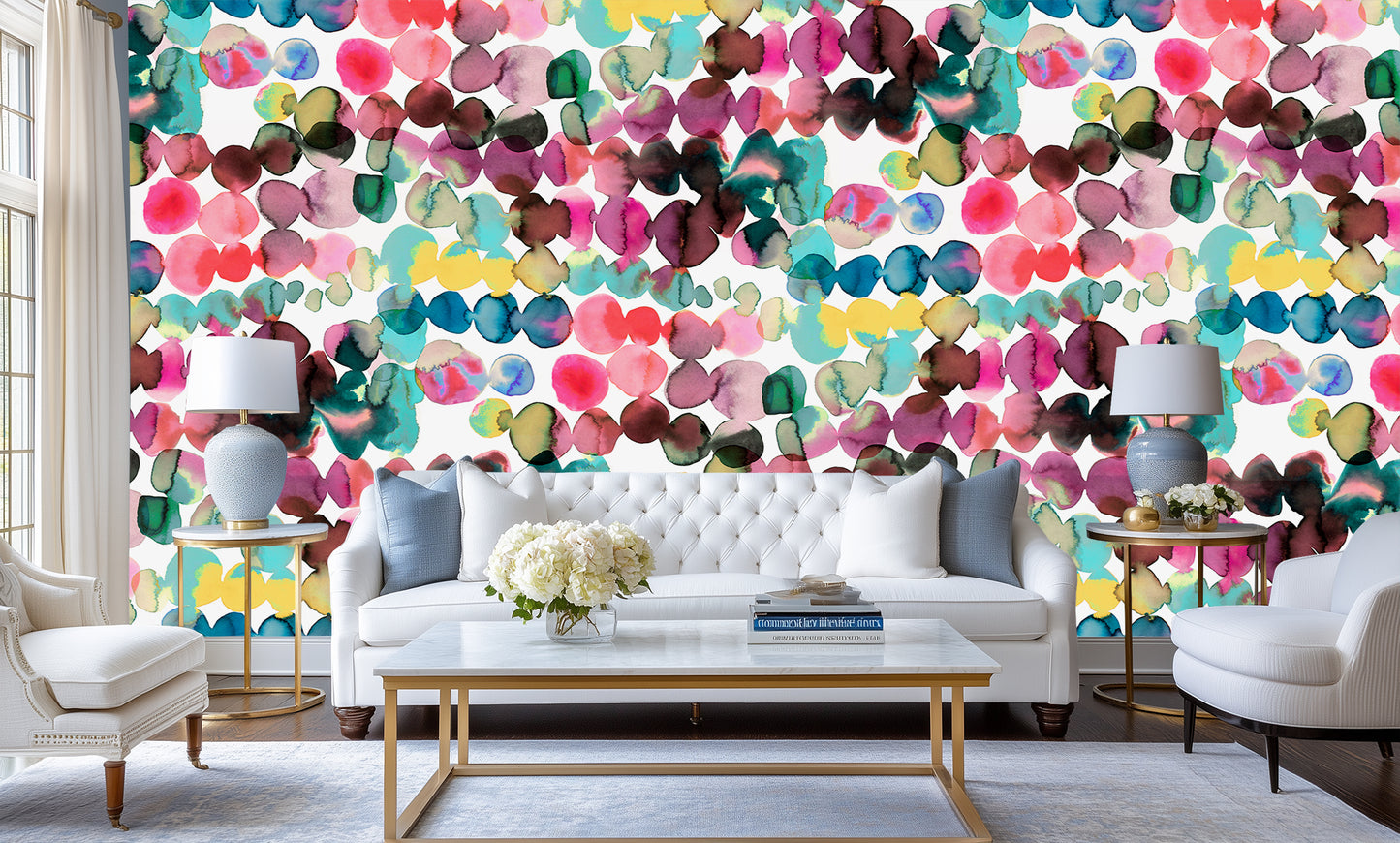 Vibrant Watercolor Ovals wall decor - XWALLX