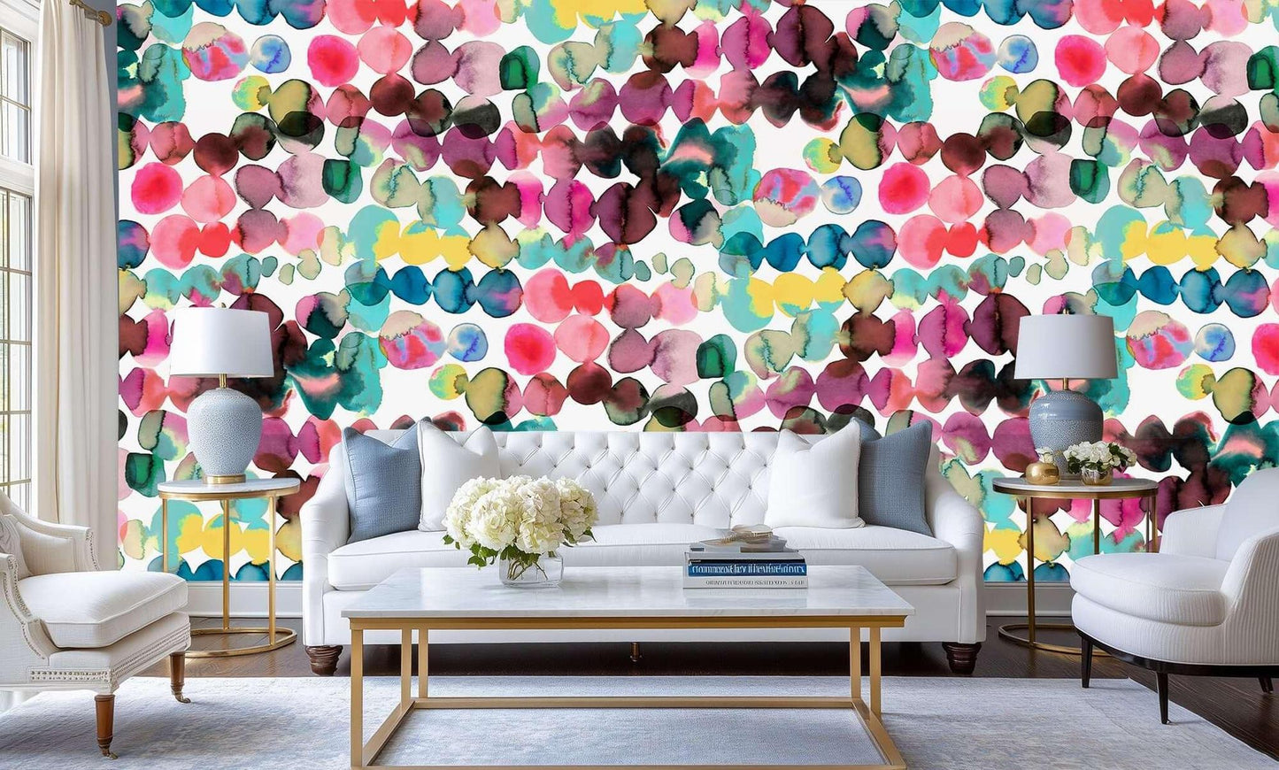 Vibrant Watercolor Ovals wall decor - XWALLX