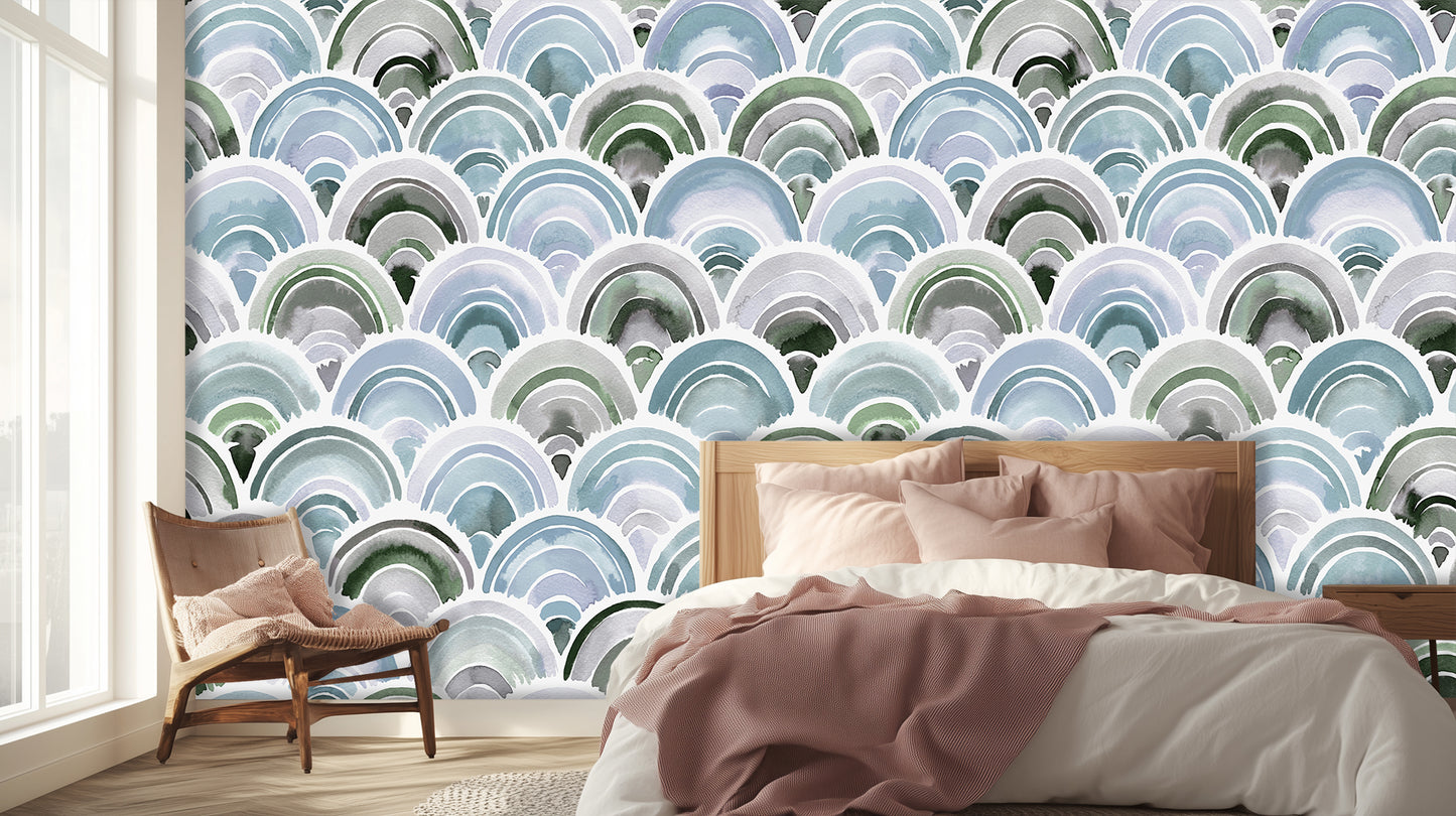 Watercolor Arc Ripple wall art - XWALLX