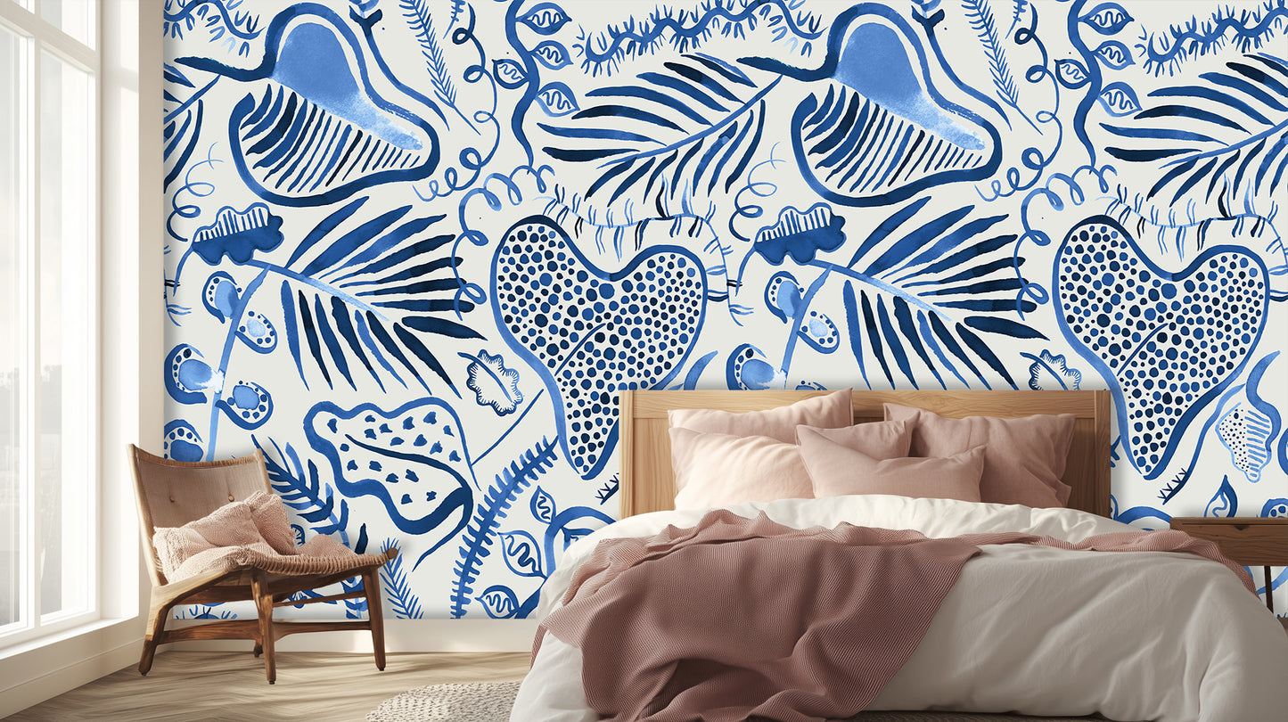Blue Botanical Abstract wall art - XWALLX