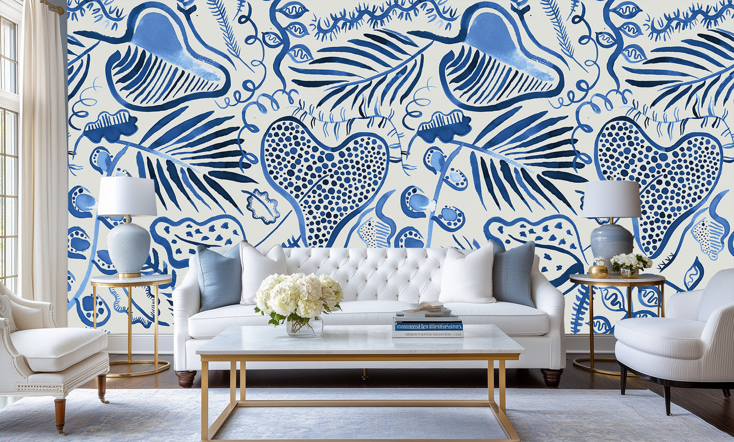Blue Botanical Abstract wall decor - XWALLX
