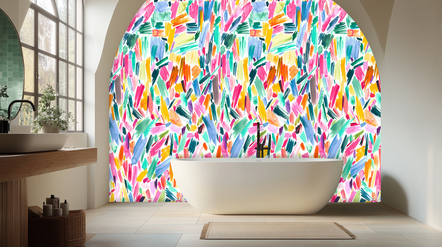 Vibrant Brushstroke Abstract wall mural - XWALLX