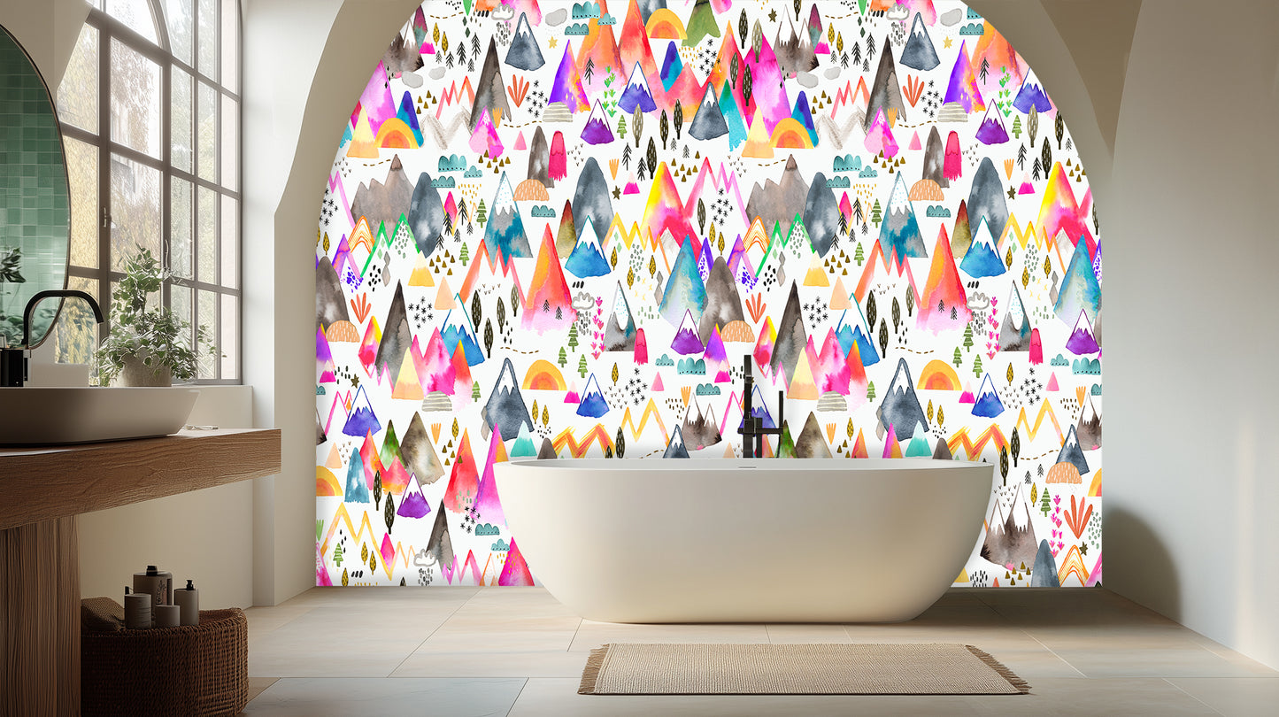 Watercolor Peaks Abstract wall mural - XWALLX