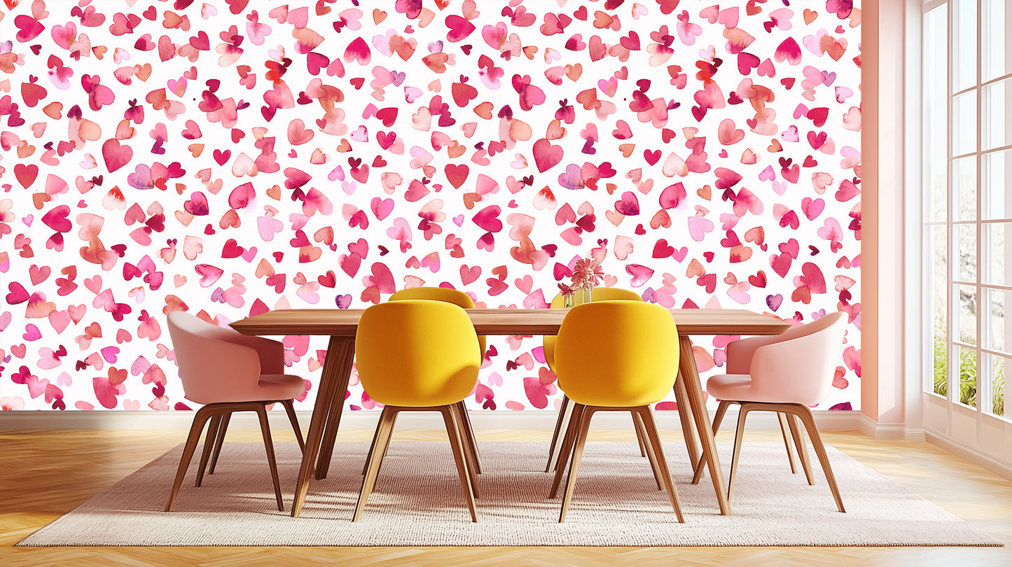 Whimsical Heart Blossom wall mural Mural wallpaper mural - XWALLX