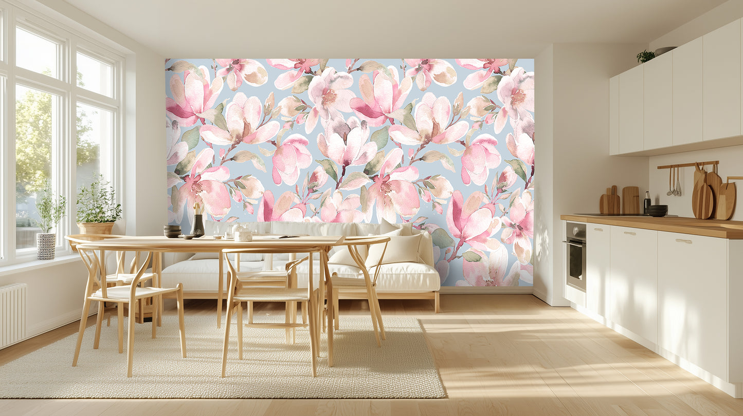 Blush Magnolia Floral wallpaper - XWALLX