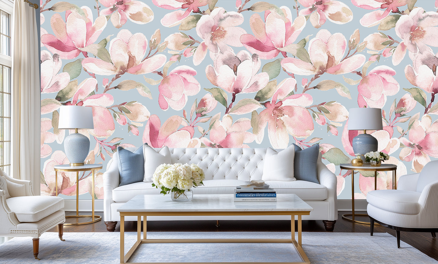 Blush Magnolia Floral wall decor - XWALLX