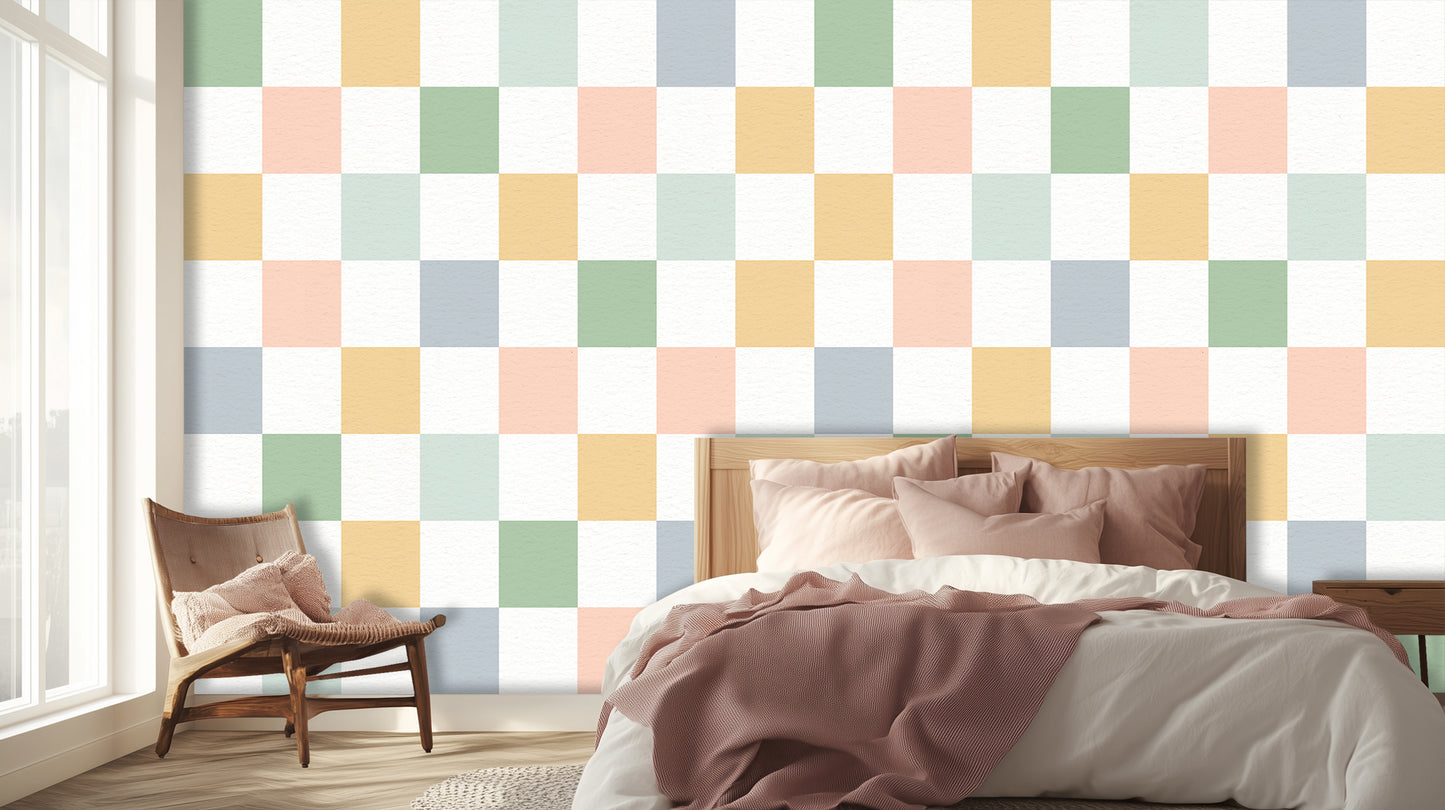Pastel Checkerboard Arch wall art - XWALLX