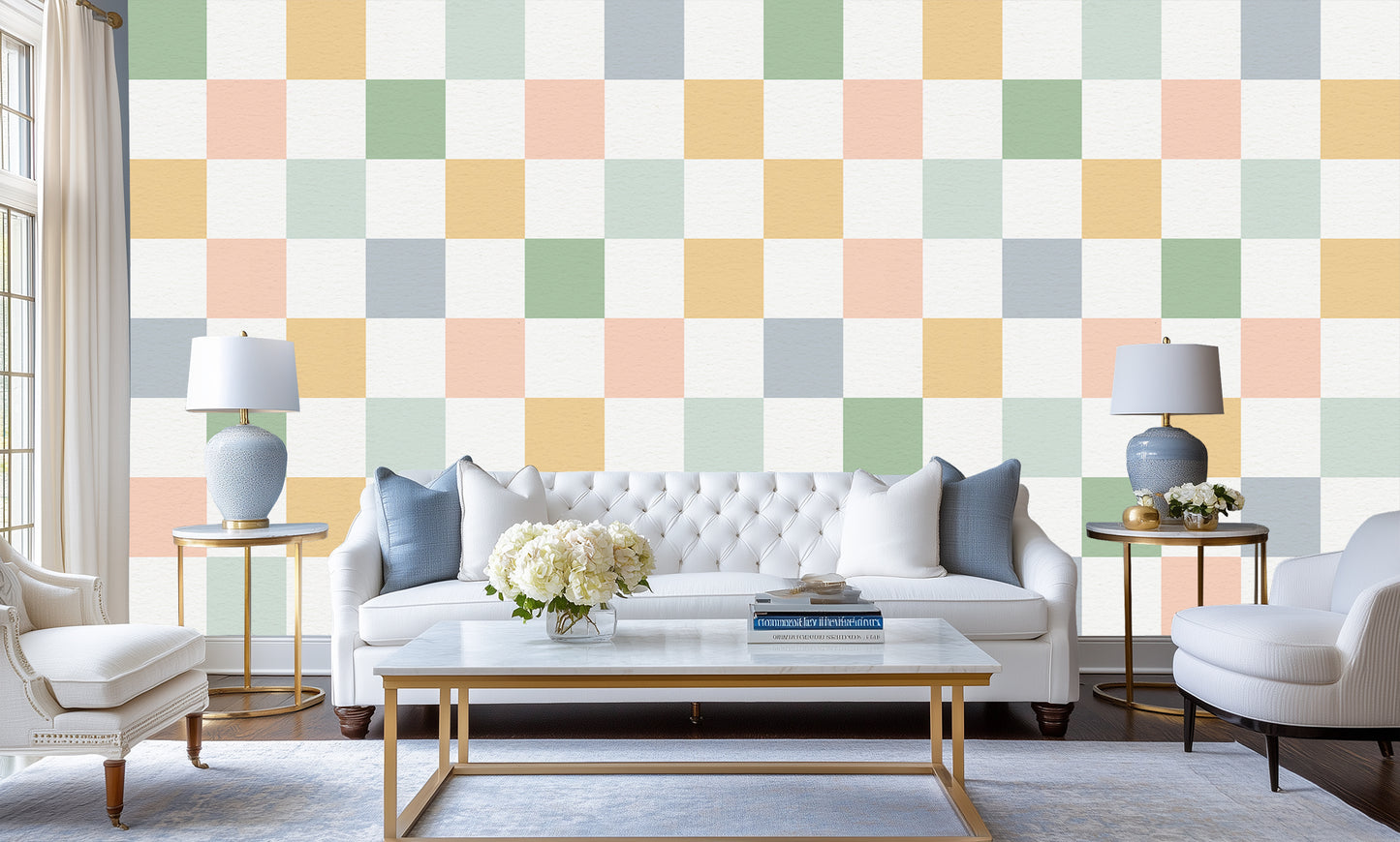 Pastel Checkerboard Arch wall decor - XWALLX