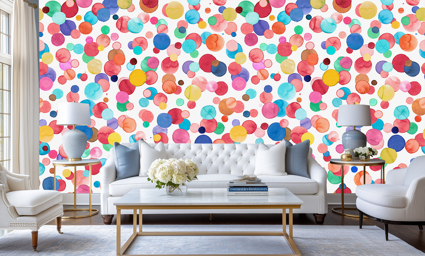 Vibrant Watercolor Dots wall decor - XWALLX