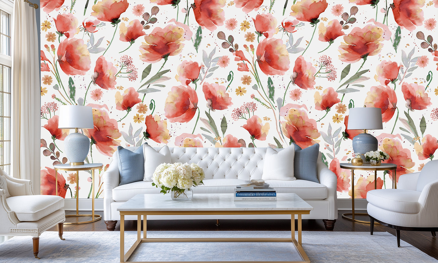 Watercolor Poppy Bloom wall art - XWALLX