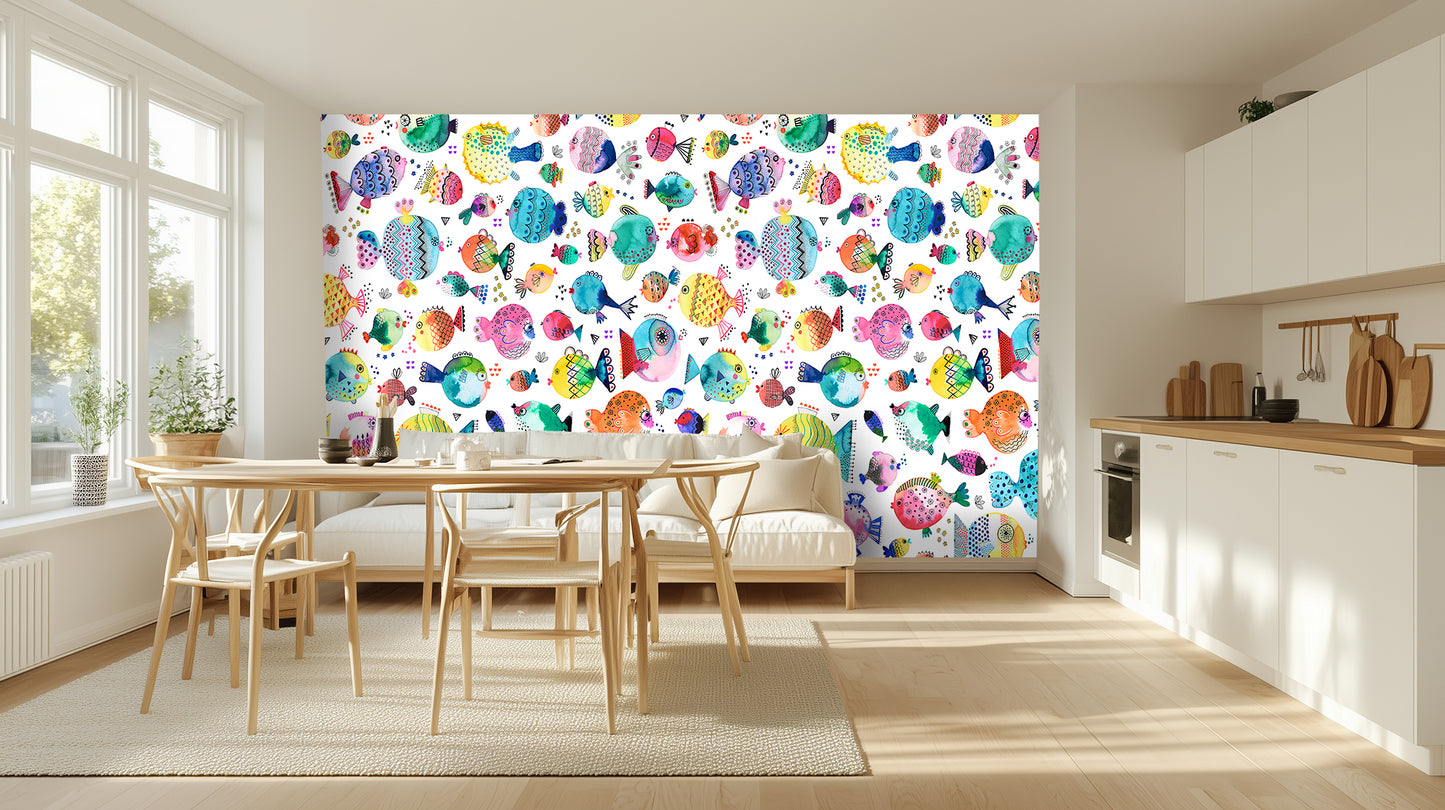 Whimsical Colorful Fish wallpaper - XWALLX