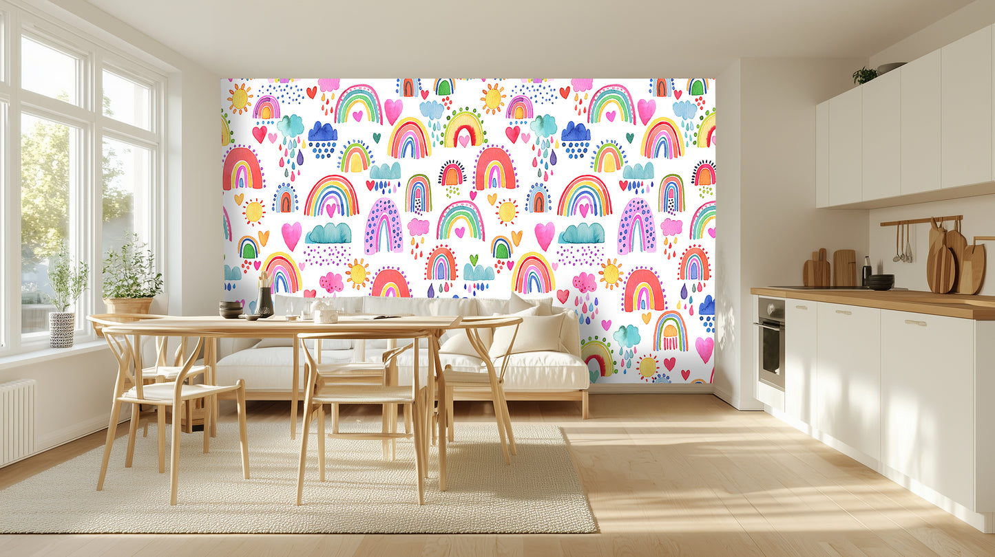 Whimsical Rainbow Hearts wall decor - XWALLX