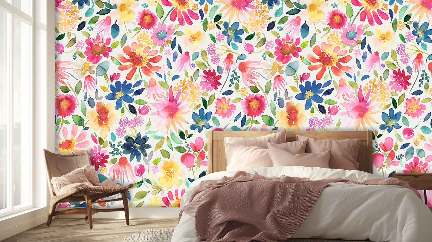 Vibrant Floral Watercolor wall art - XWALLX