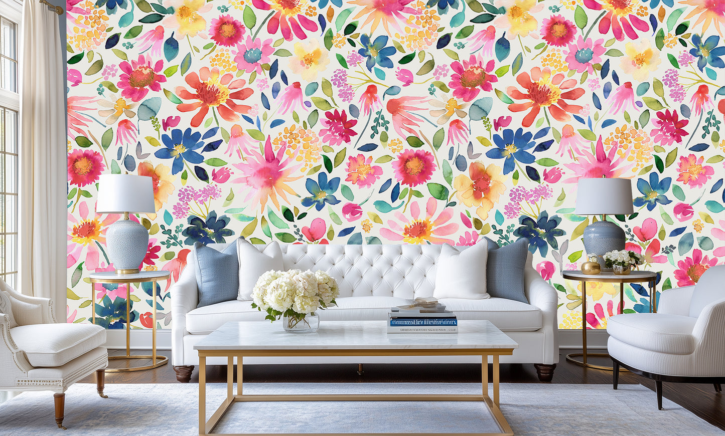 Vibrant Floral Watercolor wall decor - XWALLX