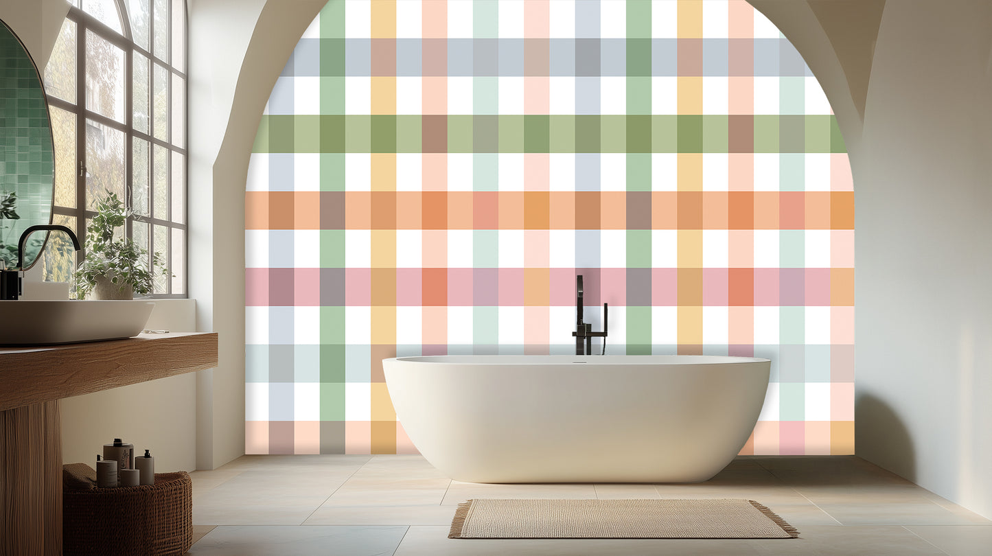 Pastel Plaid Archway wall mural - XWALLX