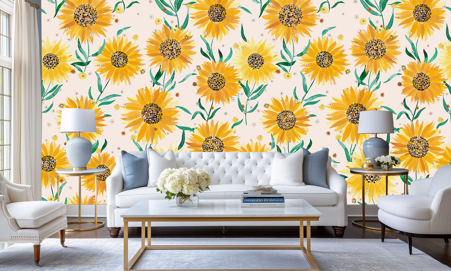 Golden Sunflower Bloom wall decor - XWALLX