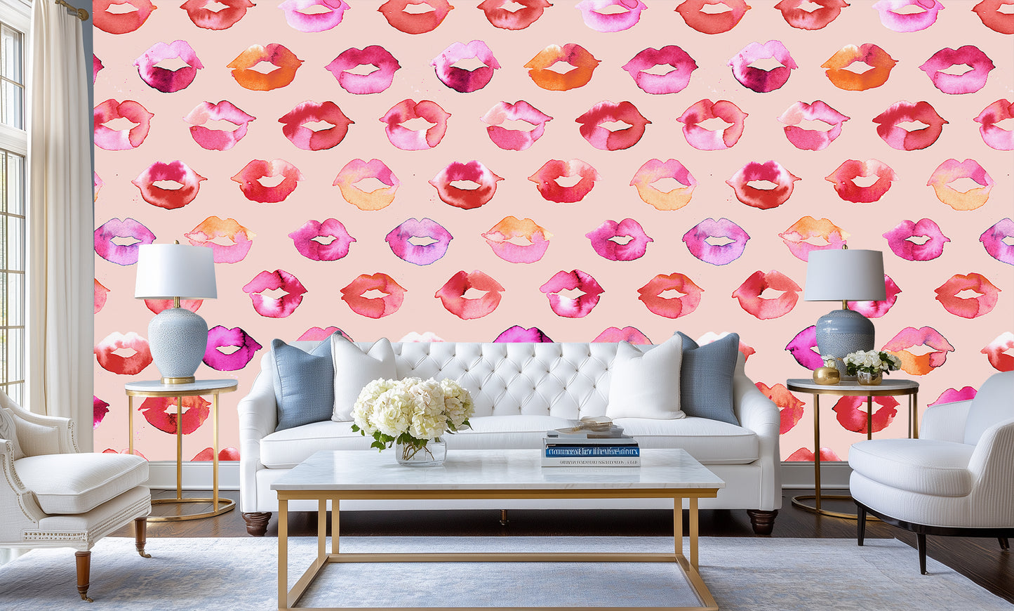Watercolor Kiss Lips wall decor - XWALLX
