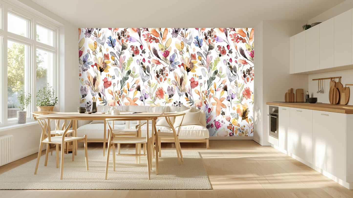 Whimsical Floral Watercolor wallpaper - XWALLX