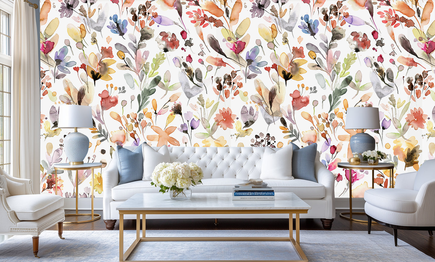 Whimsical Floral Watercolor wall decor - XWALLX