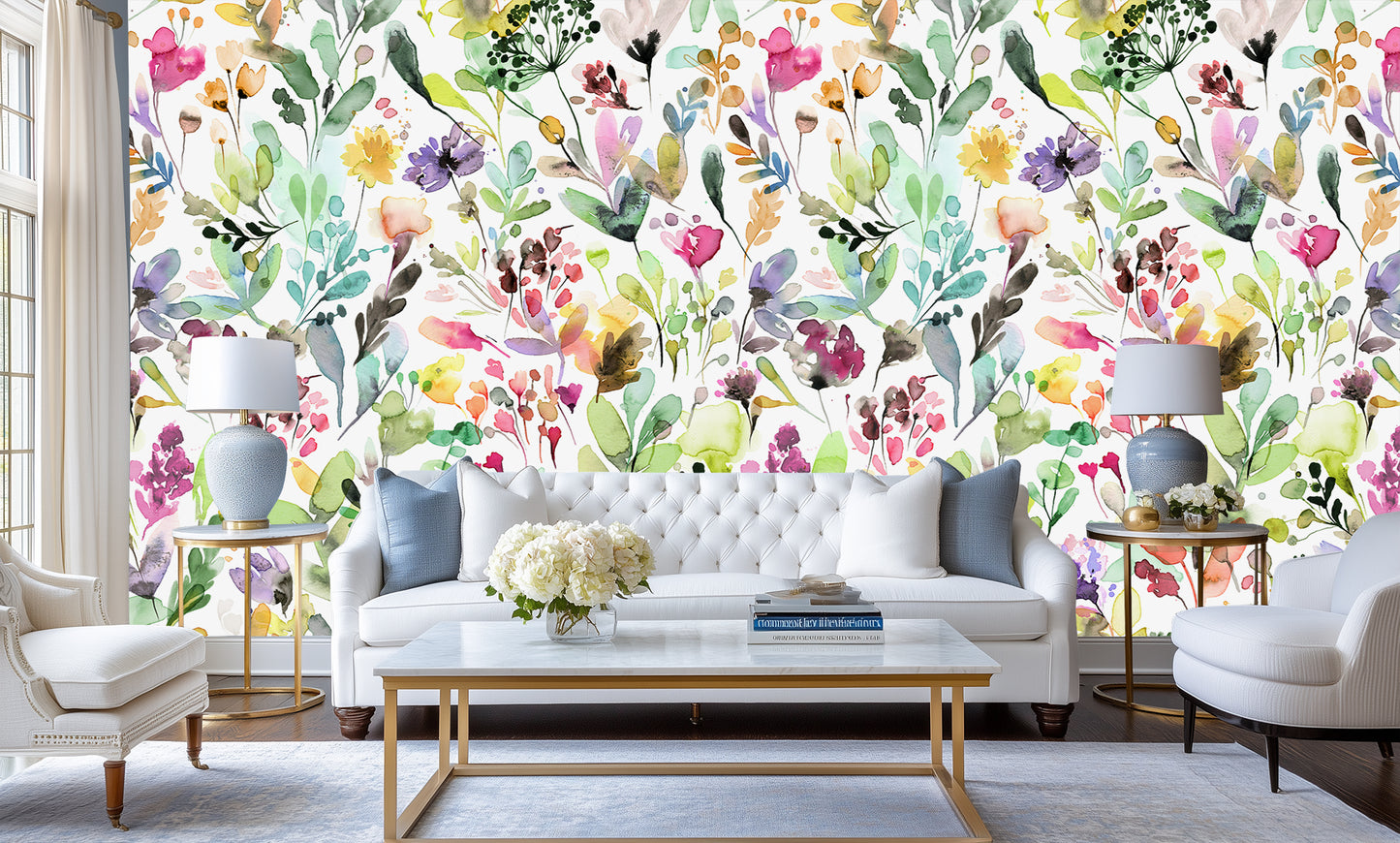 Vibrant Floral Watercolor wall decor - XWALLX