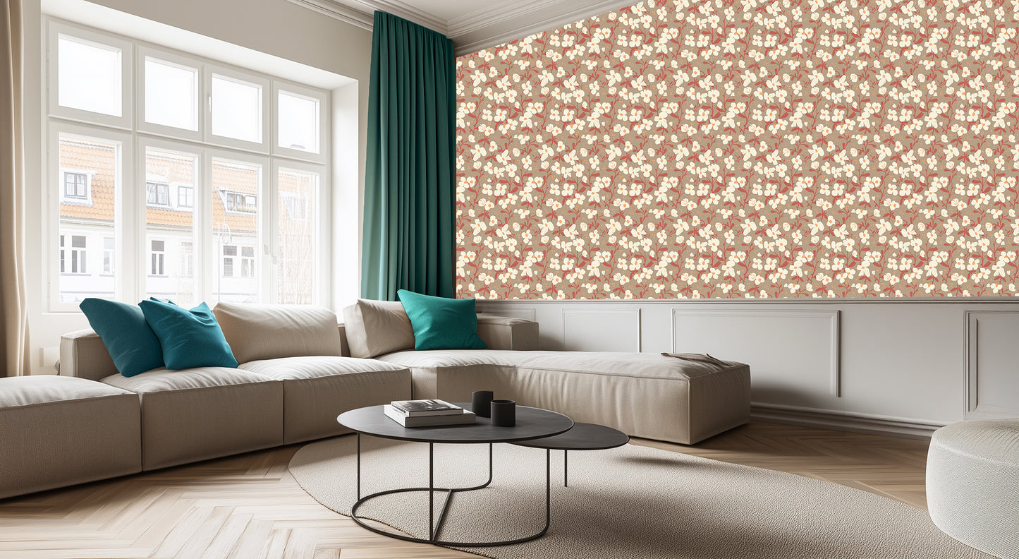 Whispering Bloom Floral wallcovering - XWALLX