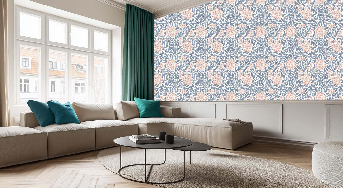 Dusty Pink Blossom Weave wallcovering - XWALLX