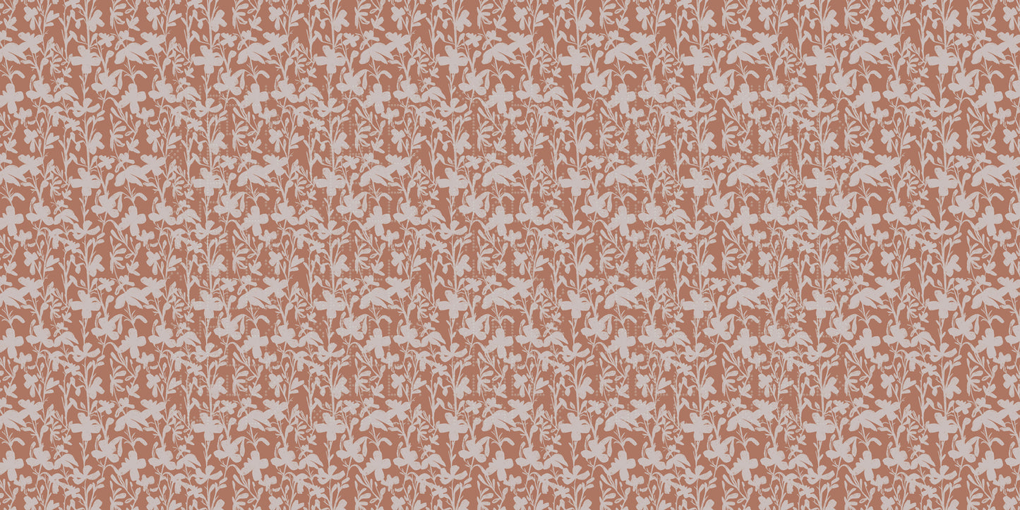 Terracotta Bloom Silhouette wall mural - XWALLX