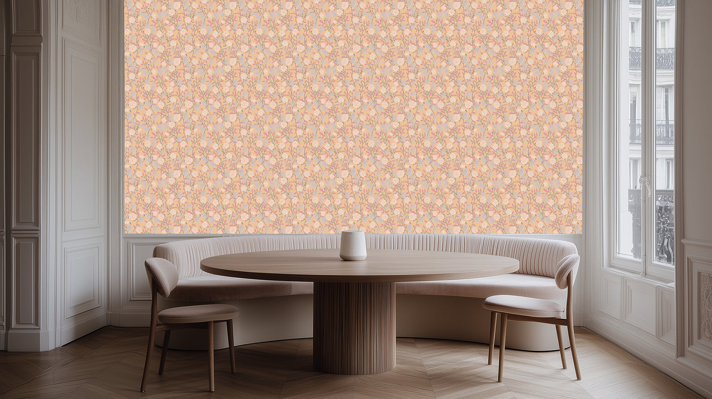 Blush Rose & Berry Vine wall decor - XWALLX