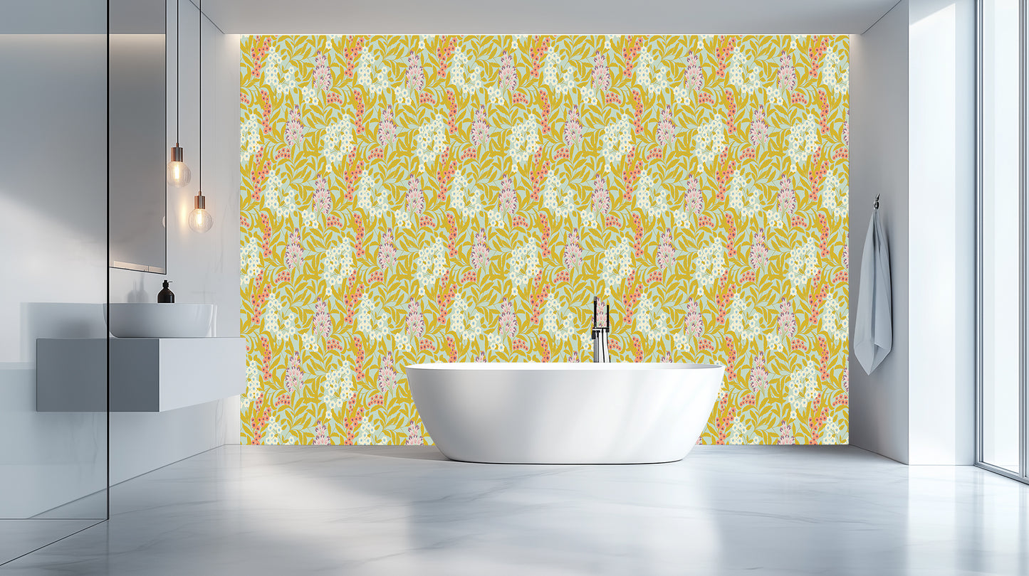 Botanical Rhapsody Floral wallpaper mural - XWALLX