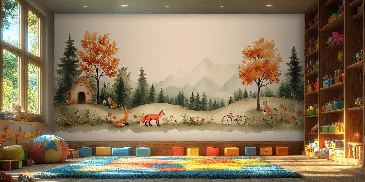 Fox and Forest wall mural - XWALLX