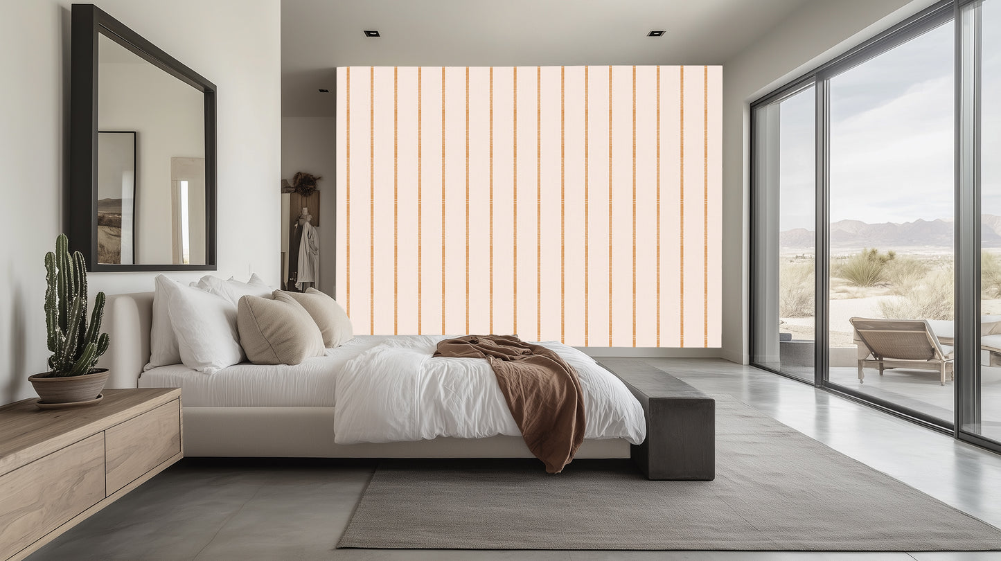 Elegant Coral Striped wallpaper mural - XWALLX