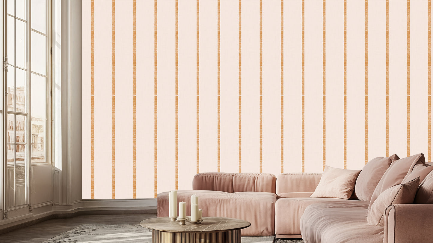 Elegant Coral Striped wall decor - XWALLX