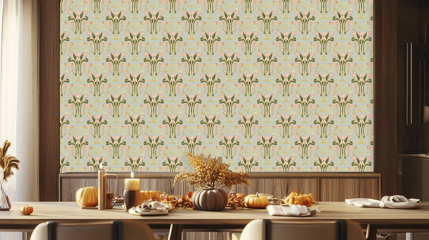 Artistic Floral Wall Mural for Serene Spaces wallpaper - XWALLX