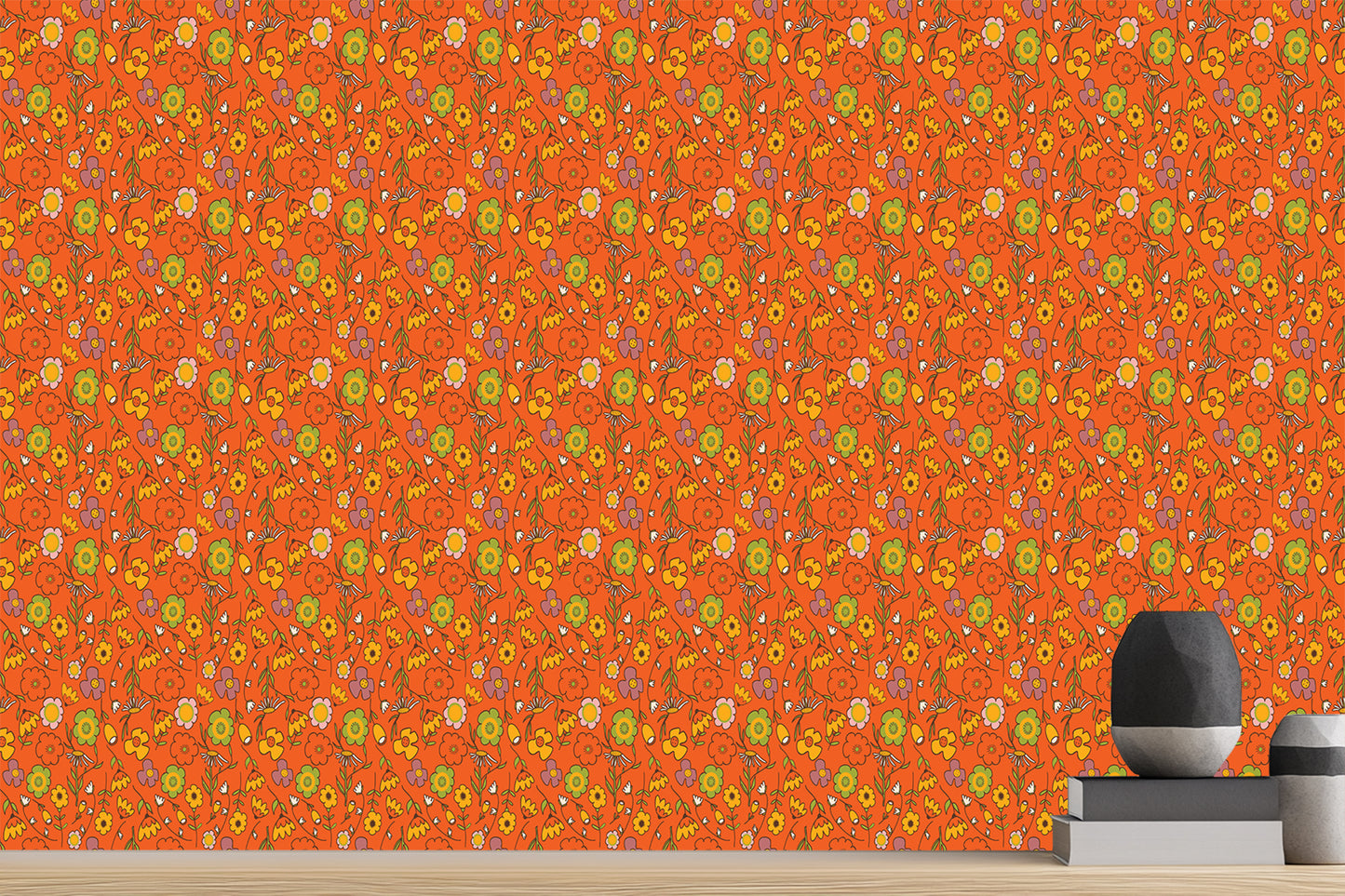 Vibrant Floral Explosion wall mural Mural wall art - XWALLX