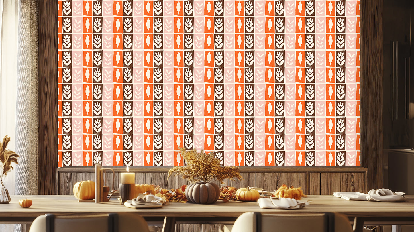 Chic Leaf Pattern wall mural Mural wallpaper - XWALLX